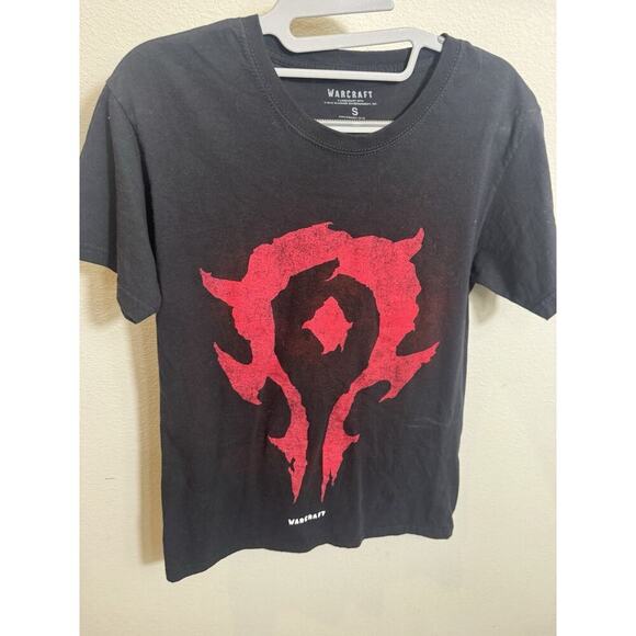 World Of Warcraft Horde Logo Mens Shirt Black Red Size Small T-shirt Blizzard - Picture 1 of 8